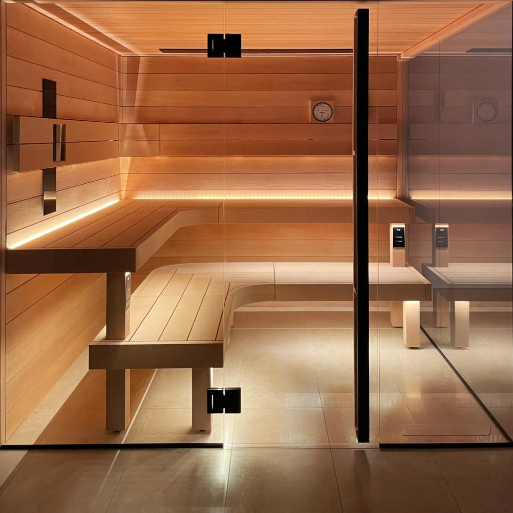 inup Balance Sauna Bankfüße Erle, Espe & Thermo - Espe - inup Sauna Atelier