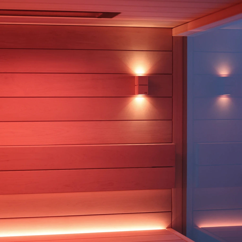 inup Sauna LED Leuchte Holz-Design Erle +125°C - inup Sauna Atelier